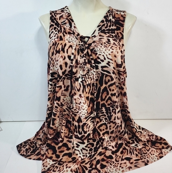 Jennifer Lopez Animal Print Sleeveless Blouse - Picture 4 of 7